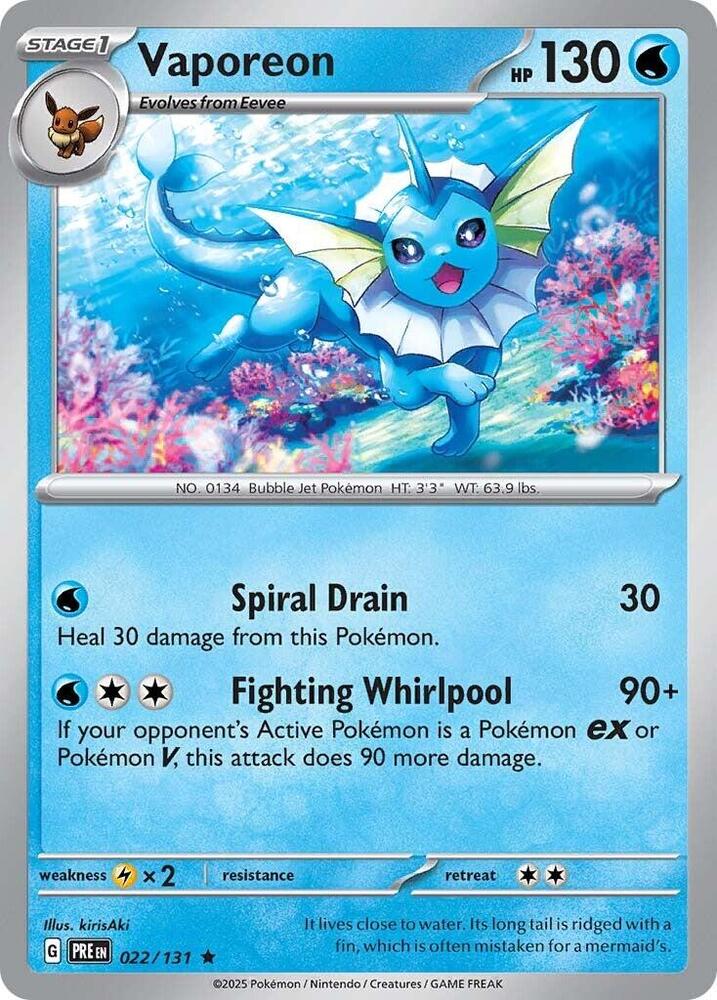 Vaporeon (022/131) [Scarlet & Violet: Prismatic Evolutions] | Gear Gaming Bentonville