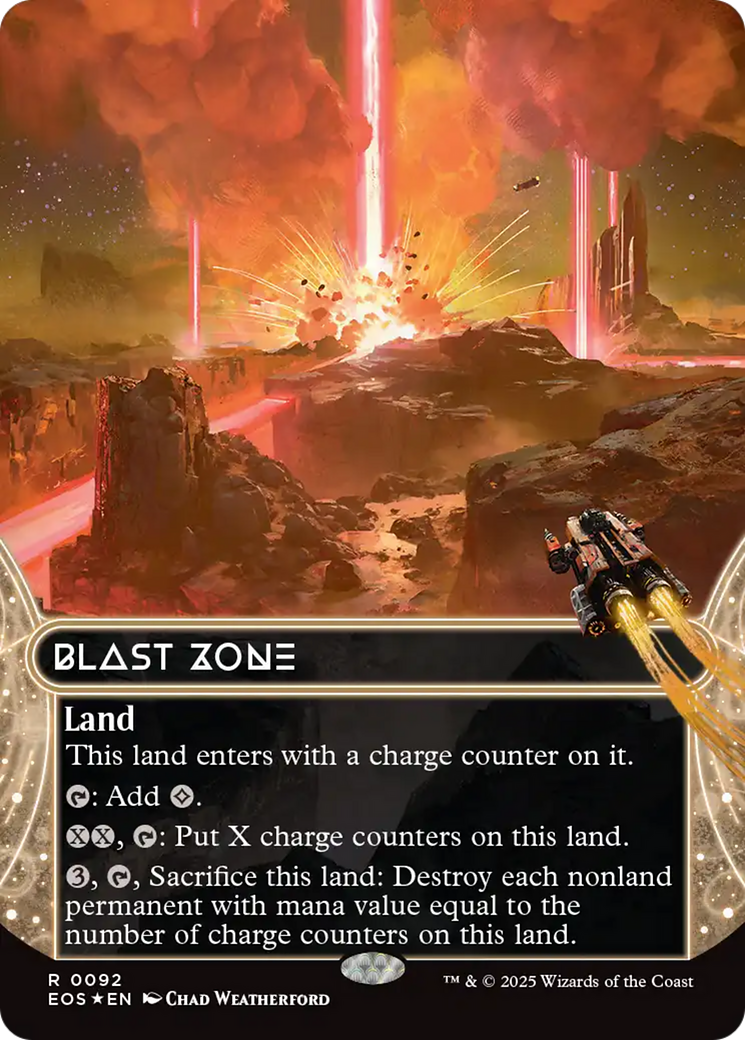 Blast Zone (0092) (Borderless) (Galaxy Foil) [Edge of Eternities: Stellar Sights] | Gear Gaming Bentonville