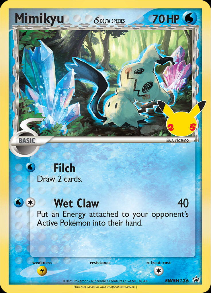 Mimikyu (SWSH136) (Delta Species) (Celebrations) [Sword & Shield: Black Star Promos] | Gear Gaming Bentonville