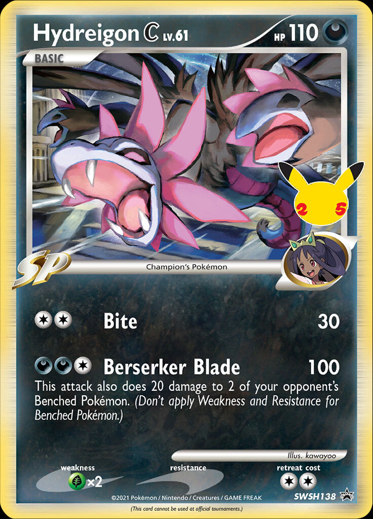 Hydreigon C (SWSH138) (Celebrations) [Sword & Shield: Black Star Promos] | Gear Gaming Bentonville