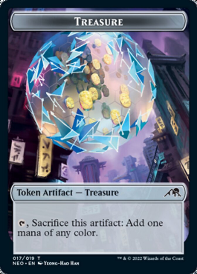Spirit (002) // Treasure Double-Sided Token [Kamigawa: Neon Dynasty Tokens] | Gear Gaming Bentonville