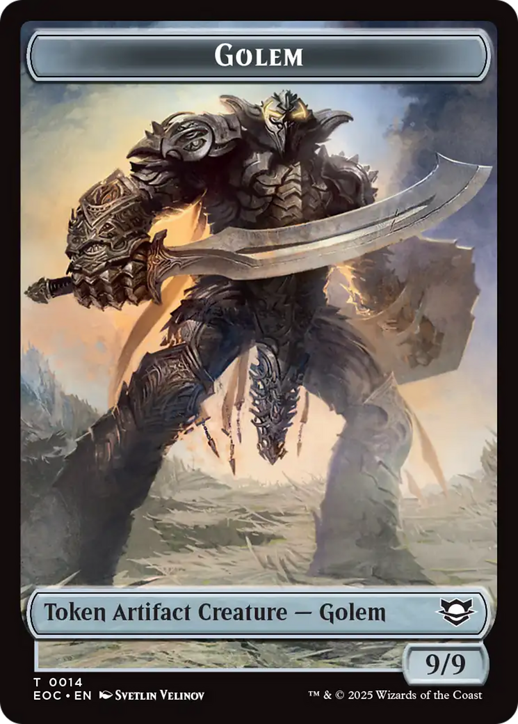Golem (0012) // Golem (0014) Double-Sided Token [Edge of Eternities Commander Tokens] | Gear Gaming Bentonville
