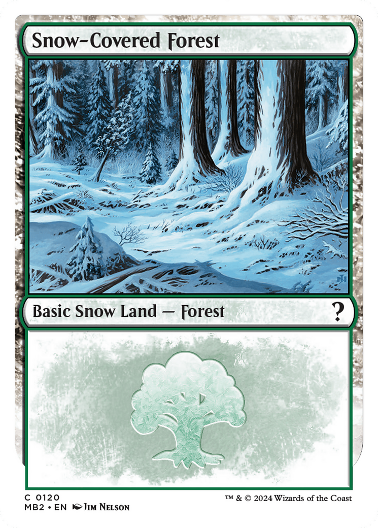 Snow-Covered Forest (White Border) [Mystery Booster 2] | Gear Gaming Bentonville