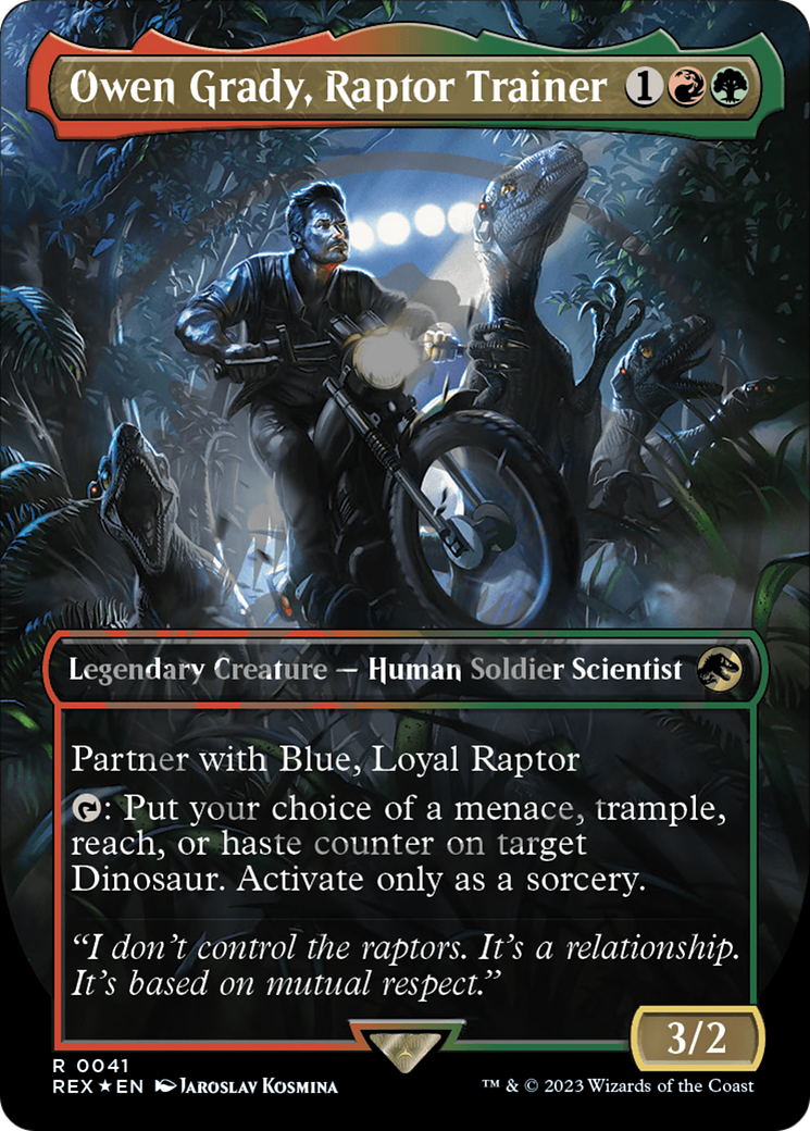 Owen Grady, Raptor Trainer (Emblem) (Borderless) [Jurassic World Collection Tokens] | Gear Gaming Bentonville