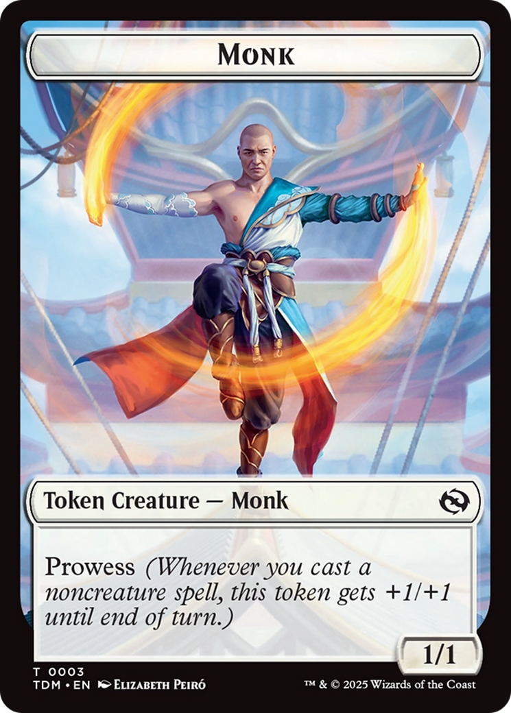 Bird // Monk Double-Sided Token [Tarkir: Dragonstorm Tokens] | Gear Gaming Bentonville
