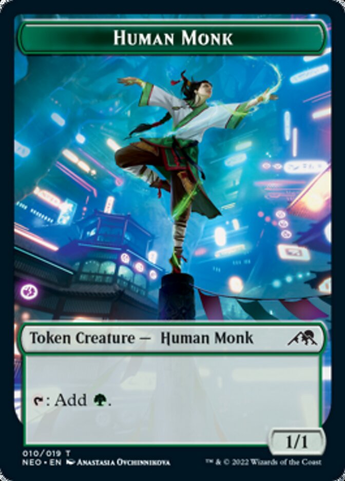 Samurai // Human Monk Double-Sided Token [Kamigawa: Neon Dynasty Tokens] | Gear Gaming Bentonville