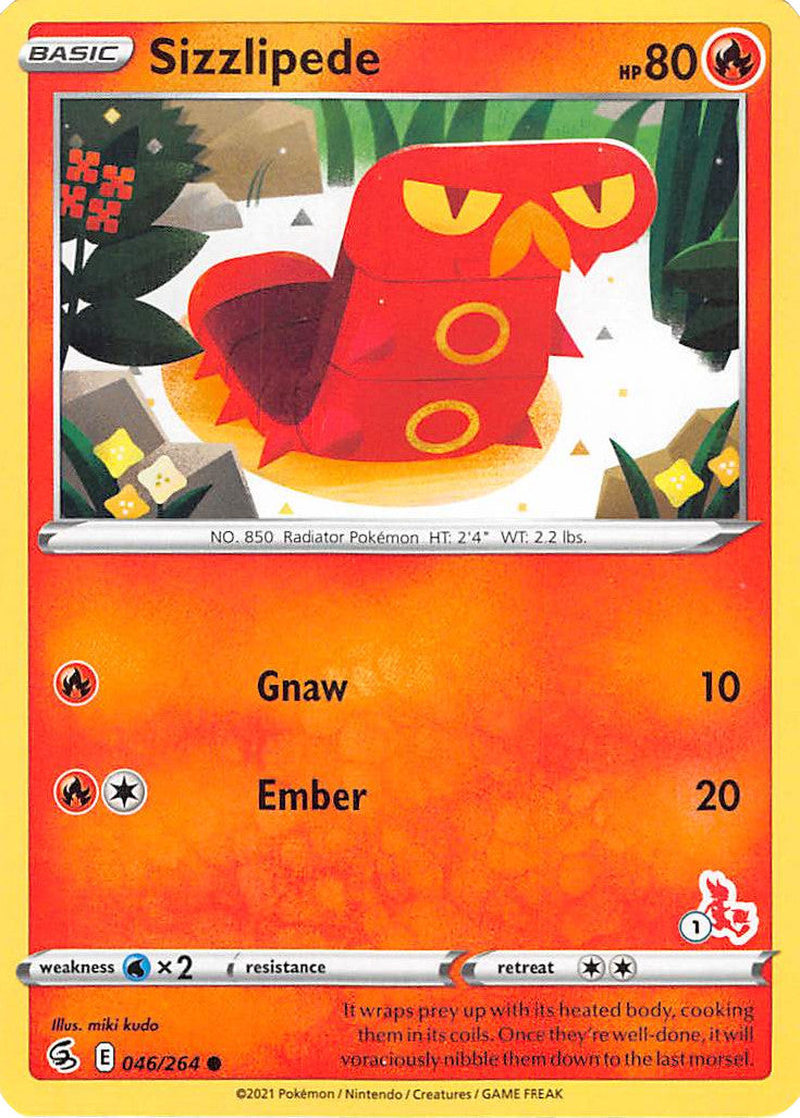 Sizzlipede (046/264) (Cinderace Stamp #1) [Battle Academy 2022] | Gear Gaming Bentonville