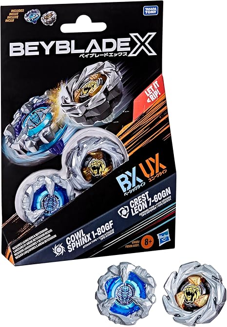 Beyblade X - Dual Pack: Coel Sphinx 1-80GF & Crest Leon 7-60GN | Gear Gaming Bentonville