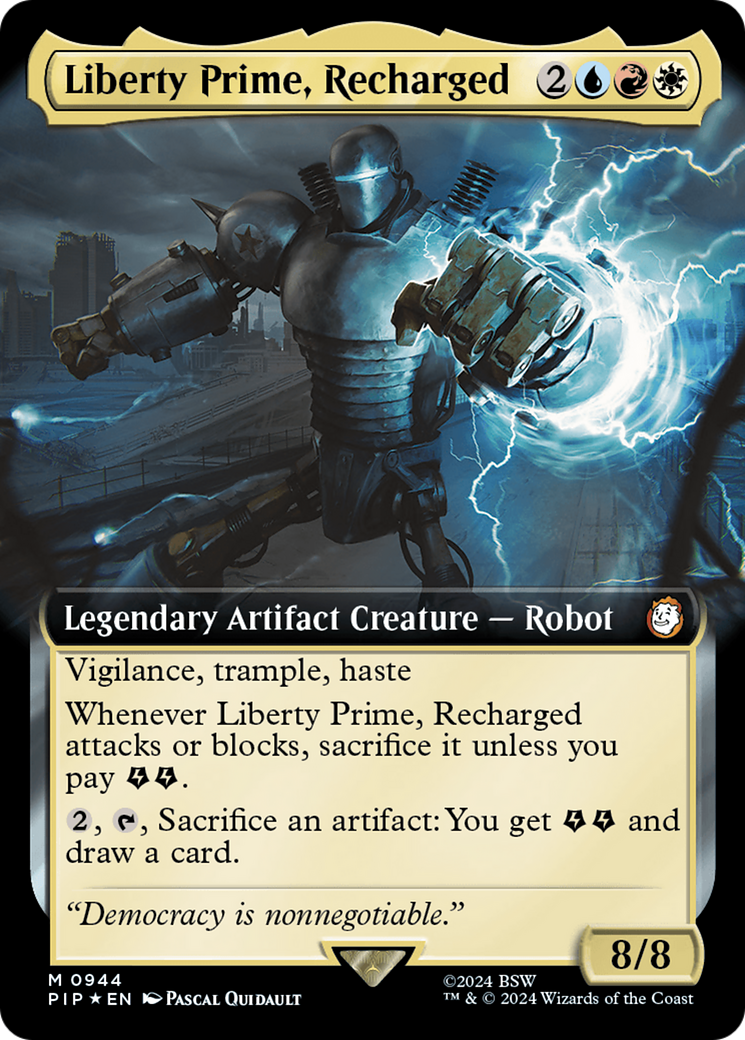 Liberty Prime, Recharged (Extended Art) (Surge Foil) [Fallout] | Gear Gaming Bentonville