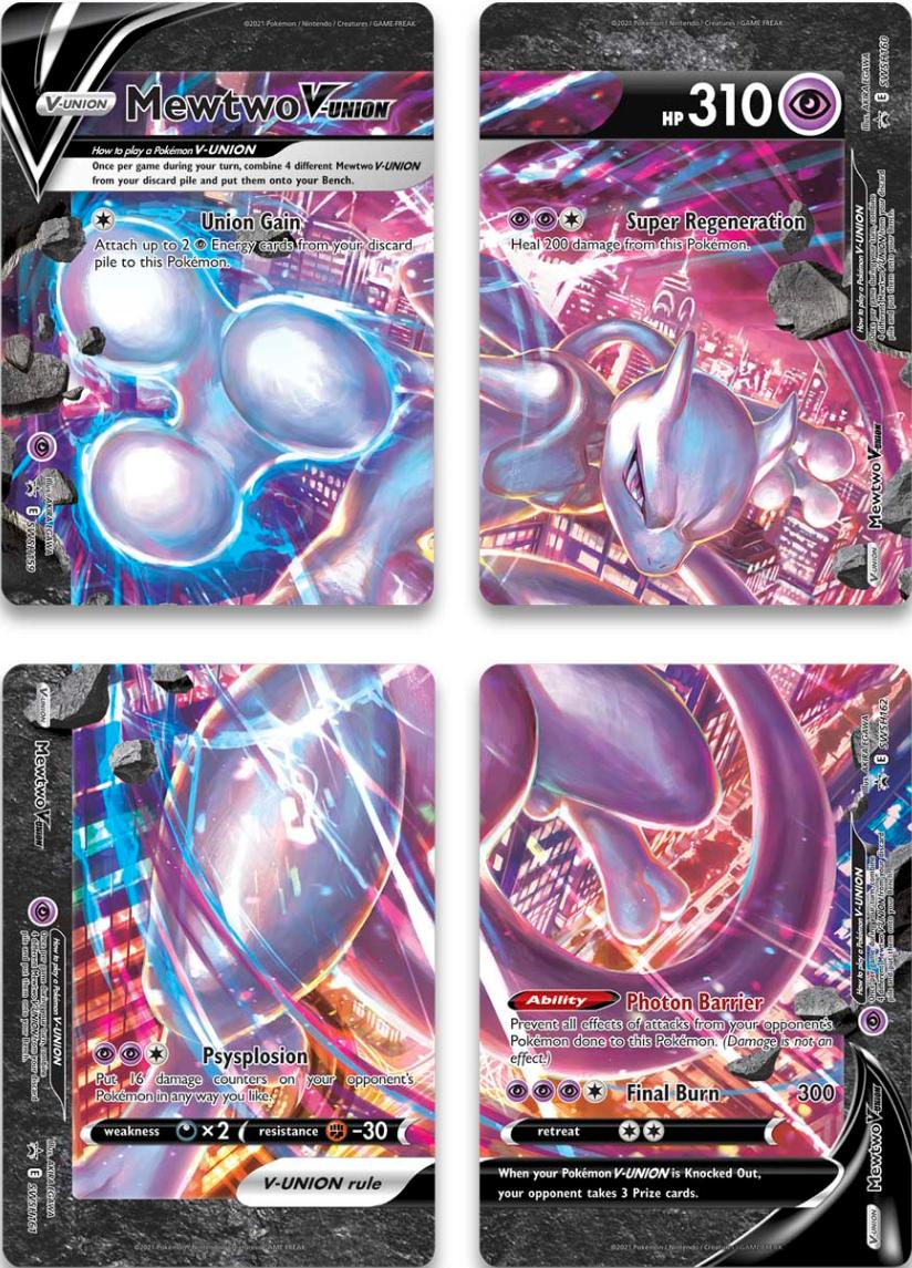 Mewtwo V-Union (Set of 4) [Sword & Shield: Black Star Promos] | Gear Gaming Bentonville