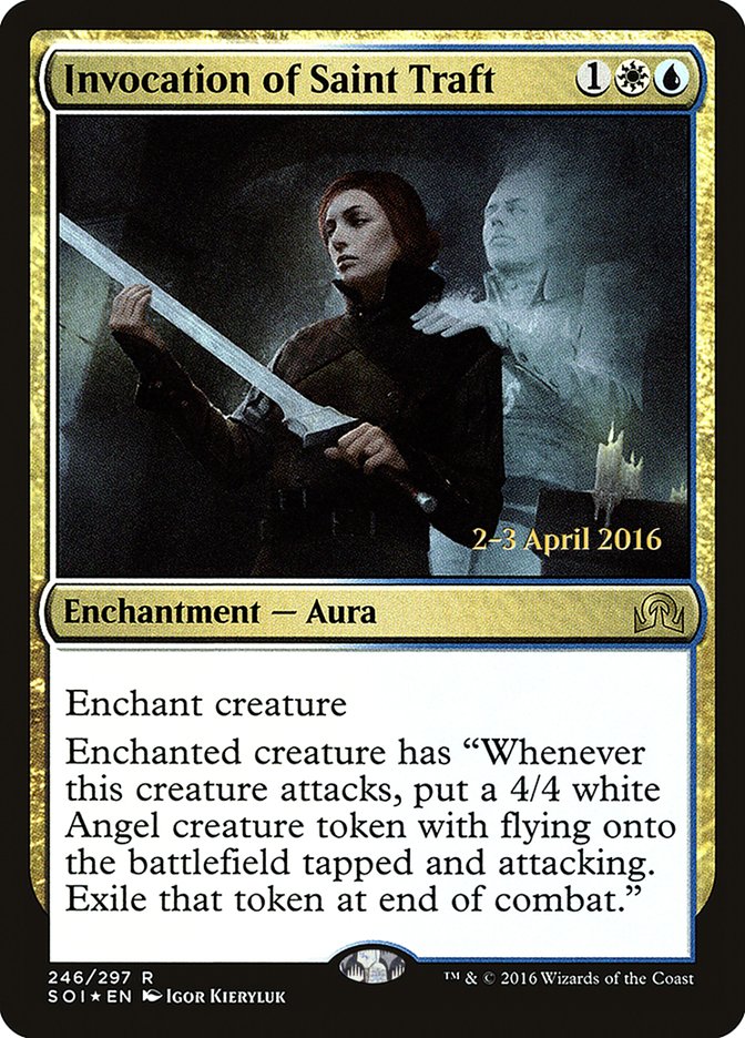 Invocation of Saint Traft [Shadows over Innistrad Prerelease Promos] | Gear Gaming Bentonville