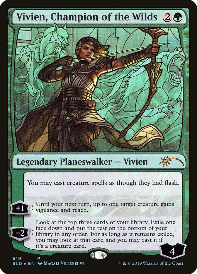 Vivien, Champion of the Wilds (Stained Glass) [Secret Lair Drop Promos] | Gear Gaming Bentonville