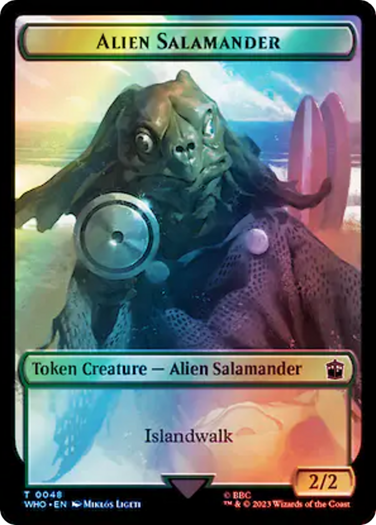 Dalek // Alien Salamander Double-Sided Token (Surge Foil) [Doctor Who Tokens] | Gear Gaming Bentonville