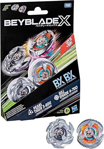 Beyblade X - Dual Pack: Pearl Tiger 3-60U & Gill Shark 4-700 | Gear Gaming Bentonville