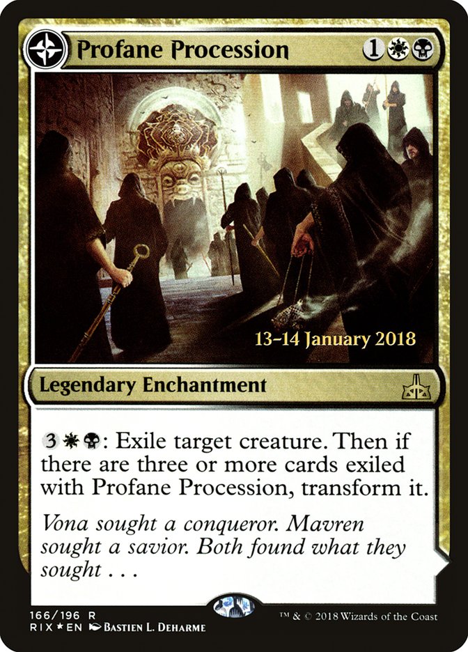 Profane Procession // Tomb of the Dusk Rose [Rivals of Ixalan Prerelease Promos] | Gear Gaming Bentonville
