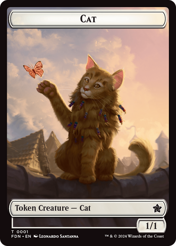 Cat (0001) // Cat (0002) Doubled-Sided Token [Foundations Tokens] | Gear Gaming Bentonville