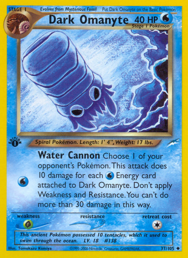 Dark Omanyte (37/105) [Neo Destiny 1st Edition] | Gear Gaming Bentonville