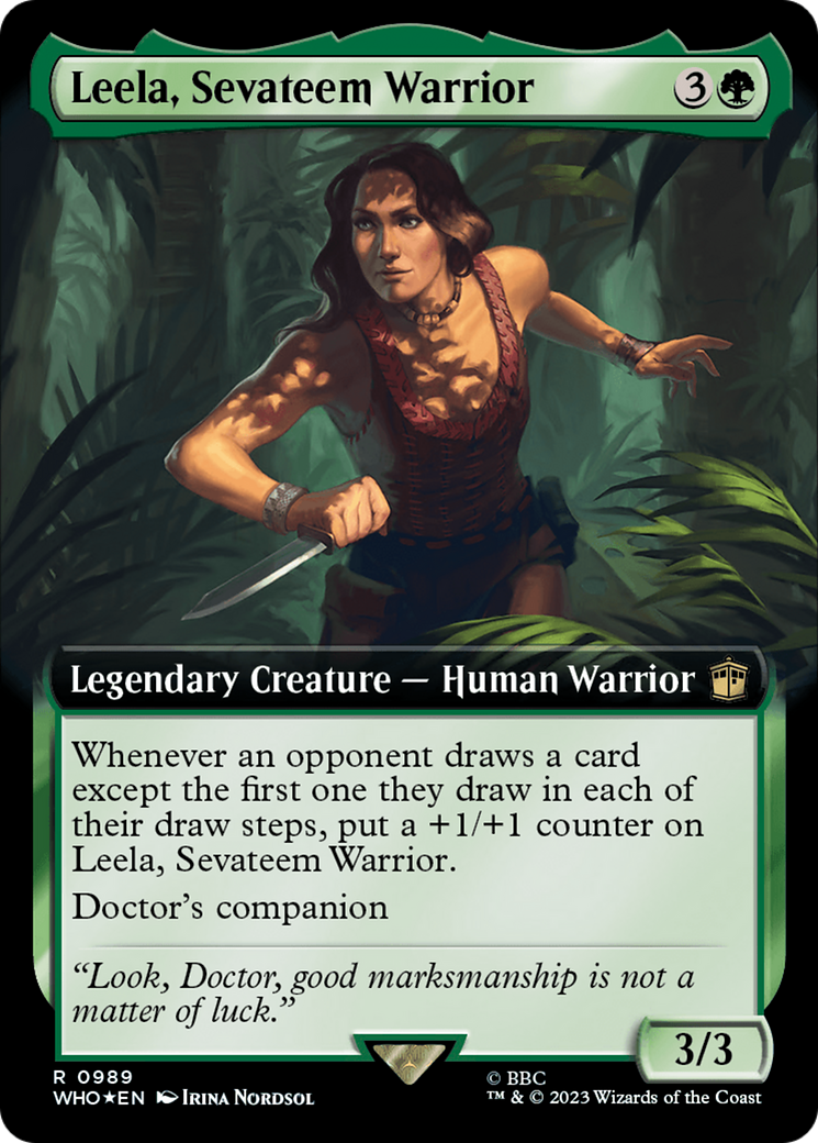 Leela, Sevateem Warrior (Extended Art) (Surge Foil) [Doctor Who] | Gear Gaming Bentonville