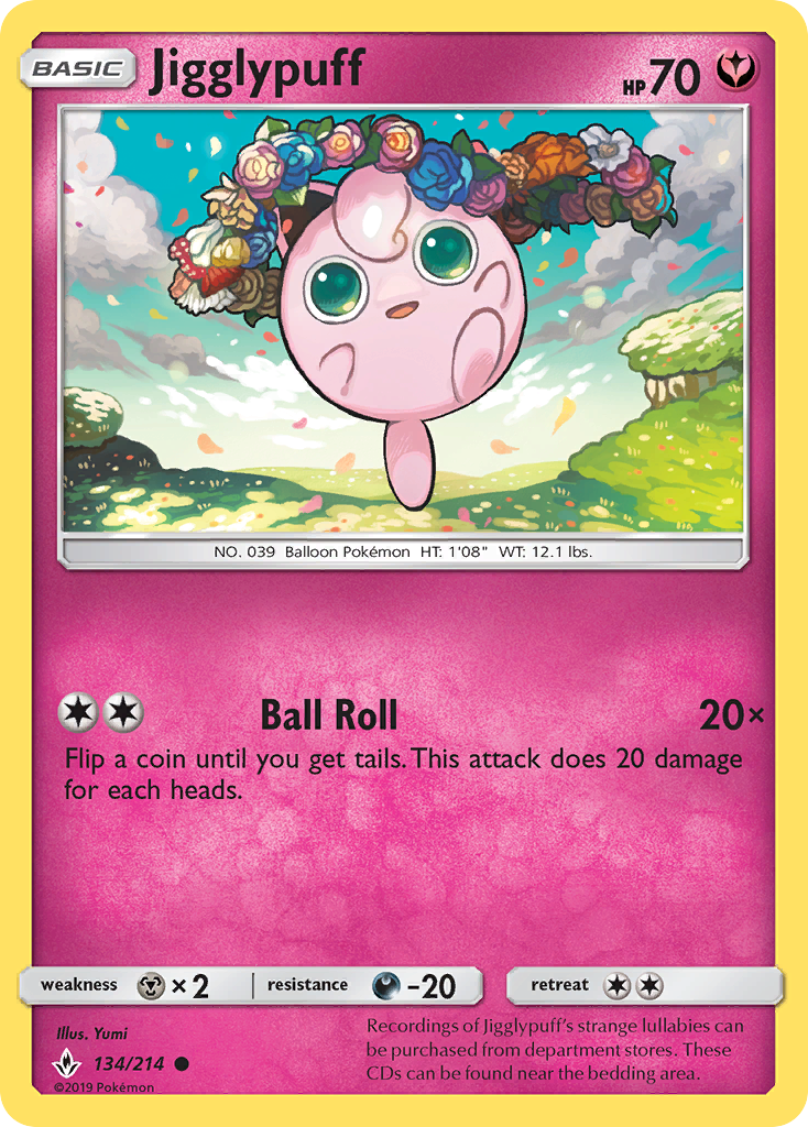 Jigglypuff (134/214) [Sun & Moon: Unbroken Bonds] | Gear Gaming Bentonville