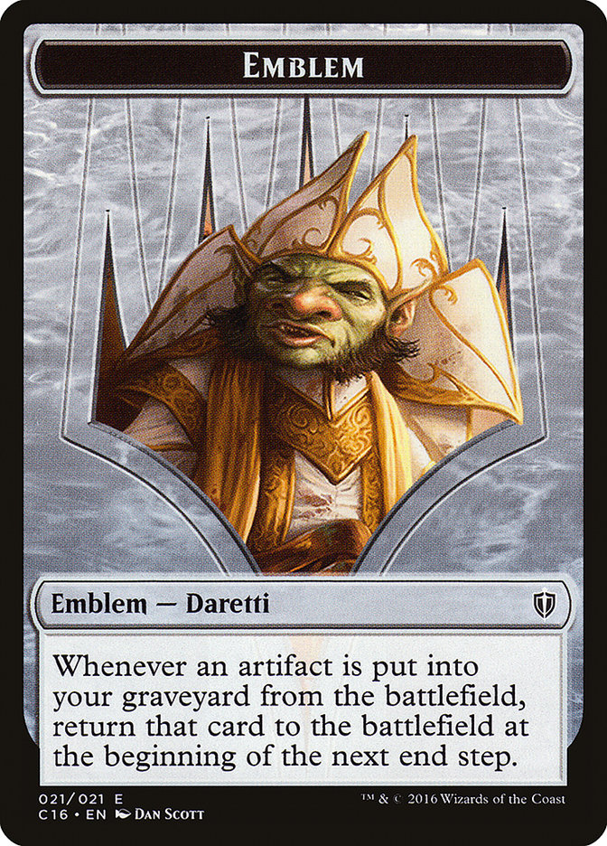 Daretti, Scrap Savant Emblem // Thopter Double-Sided Token [Commander 2016 Tokens] | Gear Gaming Bentonville