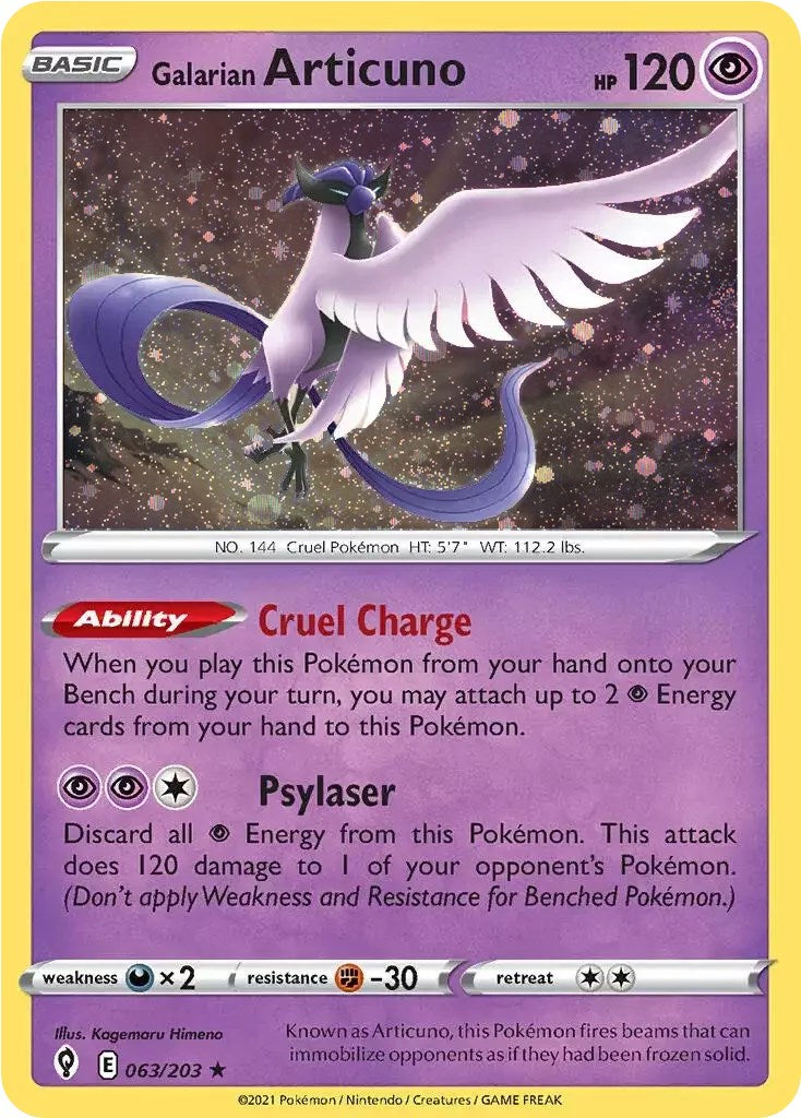 Galarian Articuno (063/203) (Cosmos Holo) [Sword & Shield: Evolving Skies] | Gear Gaming Bentonville