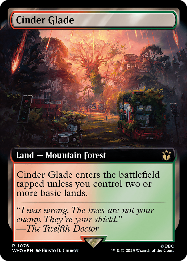 Cinder Glade (Extended Art) (Surge Foil) [Doctor Who] | Gear Gaming Bentonville