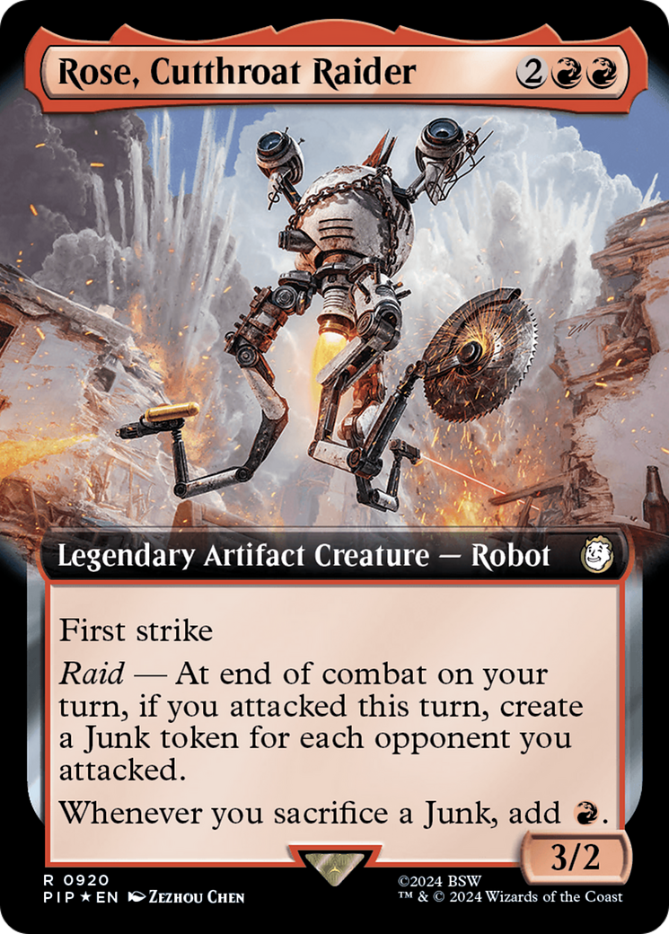 Rose, Cutthroat Raider (Extended Art) (Surge Foil) [Fallout] | Gear Gaming Bentonville