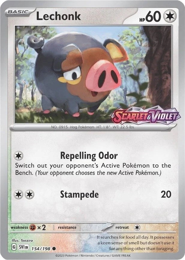 Lechonk (154/198) (Store Promo) [Scarlet & Violet: Black Star Promos] | Gear Gaming Bentonville