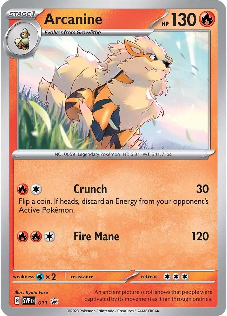 Arcanine (011) [Scarlet & Violet: Black Star Promos] | Gear Gaming Bentonville