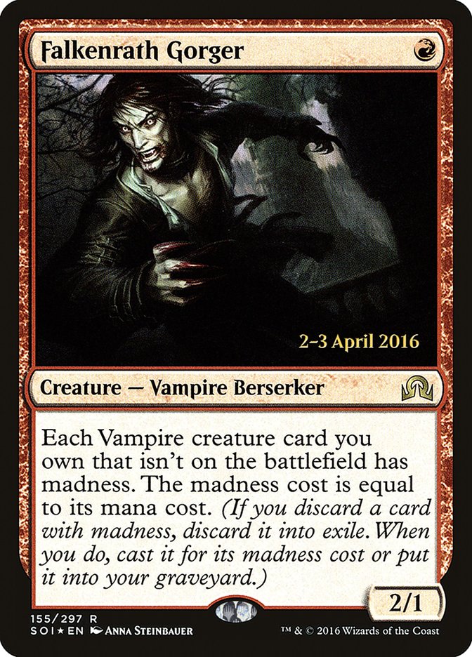 Falkenrath Gorger [Shadows over Innistrad Prerelease Promos] | Gear Gaming Bentonville