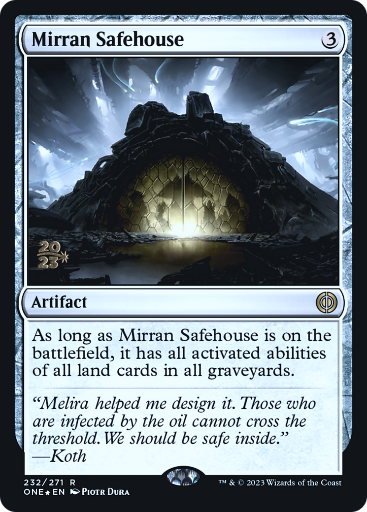 Mirran Safehouse [Phyrexia: All Will Be One Prerelease Promos] | Gear Gaming Bentonville