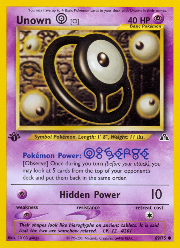 Unown [O] (69/75) [Neo Discovery 1st Edition] | Gear Gaming Bentonville