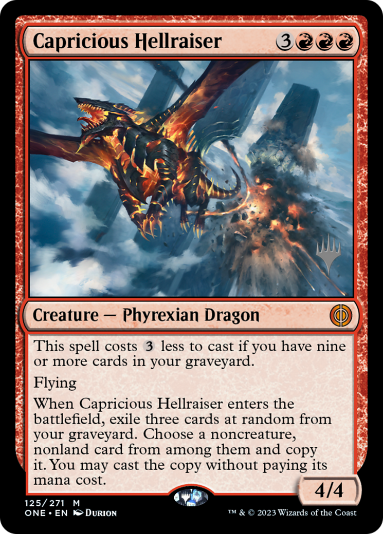 Capricious Hellraiser (Promo Pack) [Phyrexia: All Will Be One Promos] | Gear Gaming Bentonville