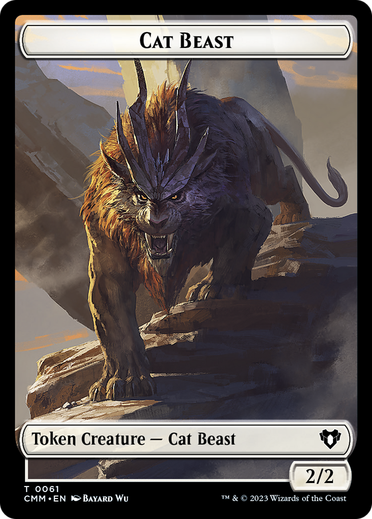 Cleric // Cat Beast Double-Sided Token [Commander Masters Tokens] | Gear Gaming Bentonville