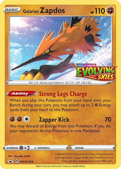 Galarian Zapdos (SWSH124) (Prerelease Promo) [Sword & Shield: Black Star Promos] | Gear Gaming Bentonville