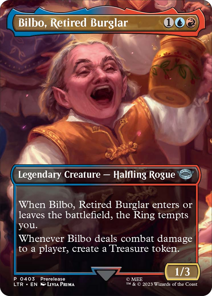 Bilbo, Retired Burglar (Borderless Alternate Art) [The Lord of the Rings: Tales of Middle-Earth] | Gear Gaming Bentonville