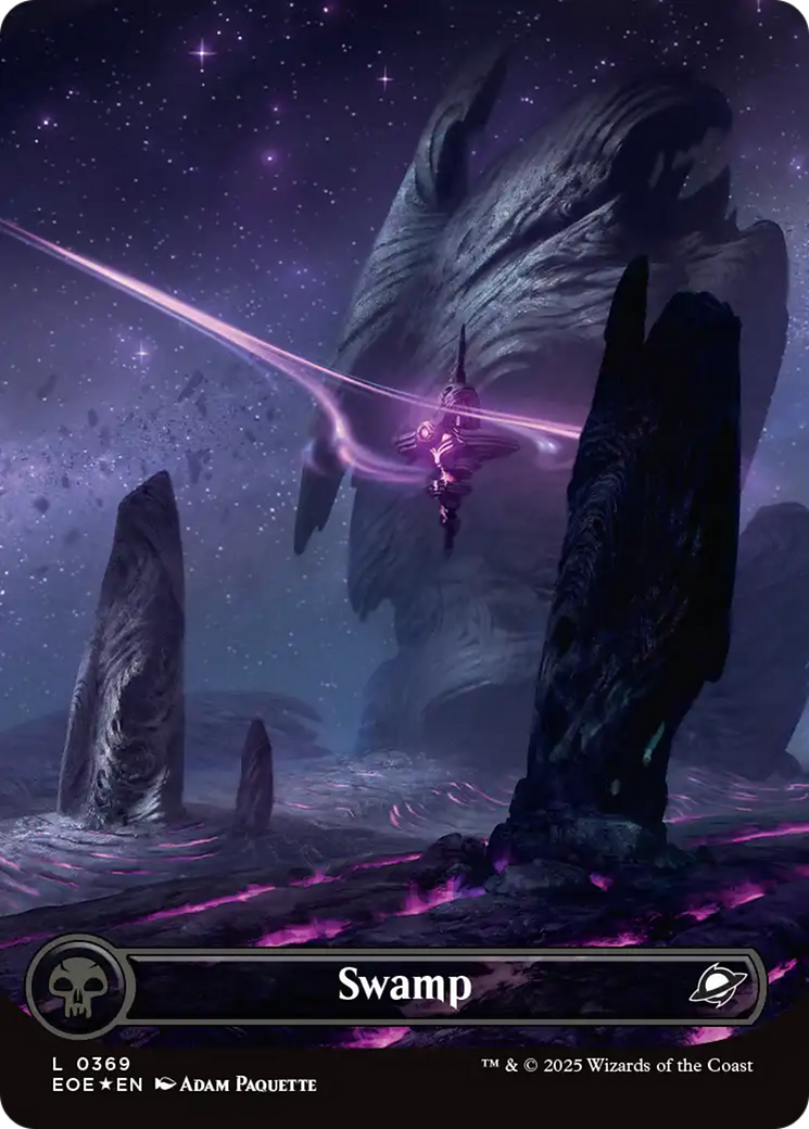 Swamp (0369) (Borderless) (Galaxy Foil) [Edge of Eternities] | Gear Gaming Bentonville