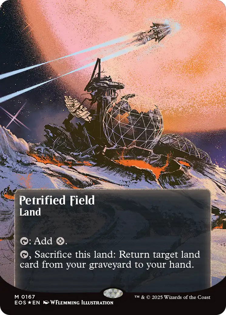 Petrified Field (0167) (Borderless) (Galaxy Foil) [Edge of Eternities: Stellar Sights] | Gear Gaming Bentonville