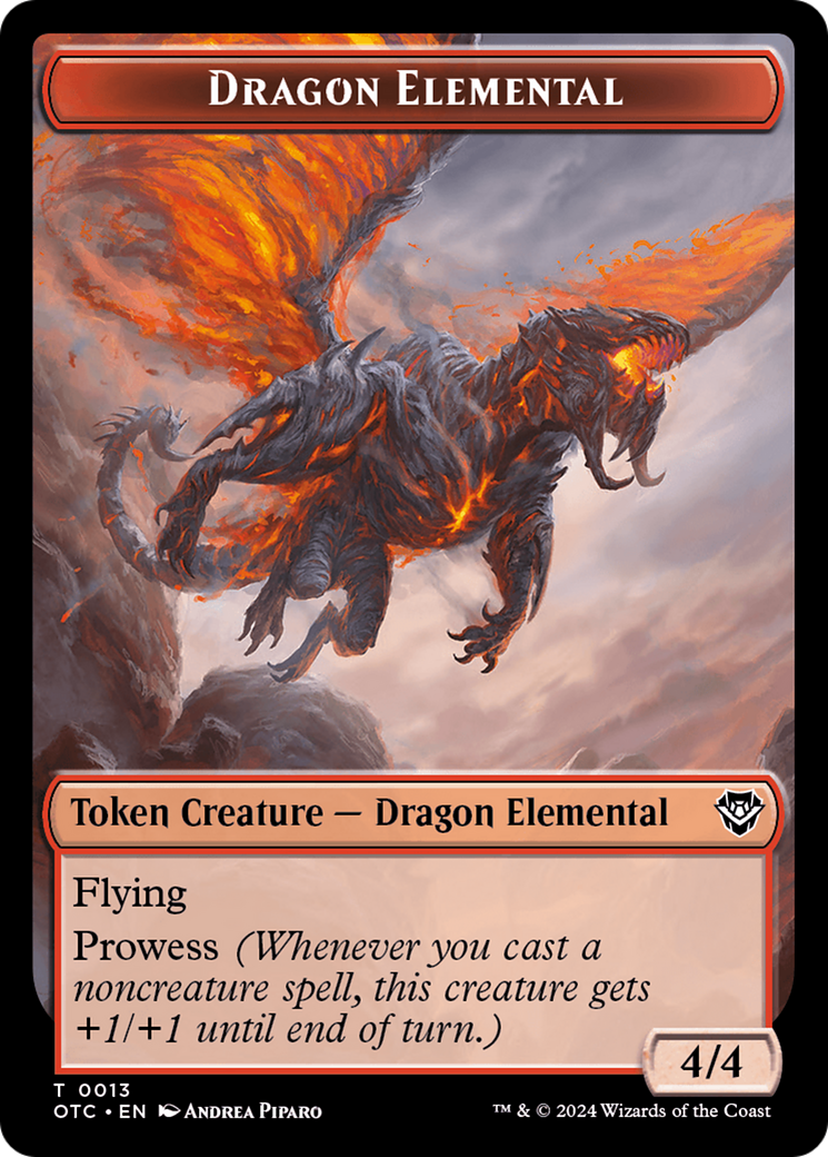 Dragon Elemental // Bird Illusion Double-Sided Token [Outlaws of Thunder Junction Commander Tokens] | Gear Gaming Bentonville