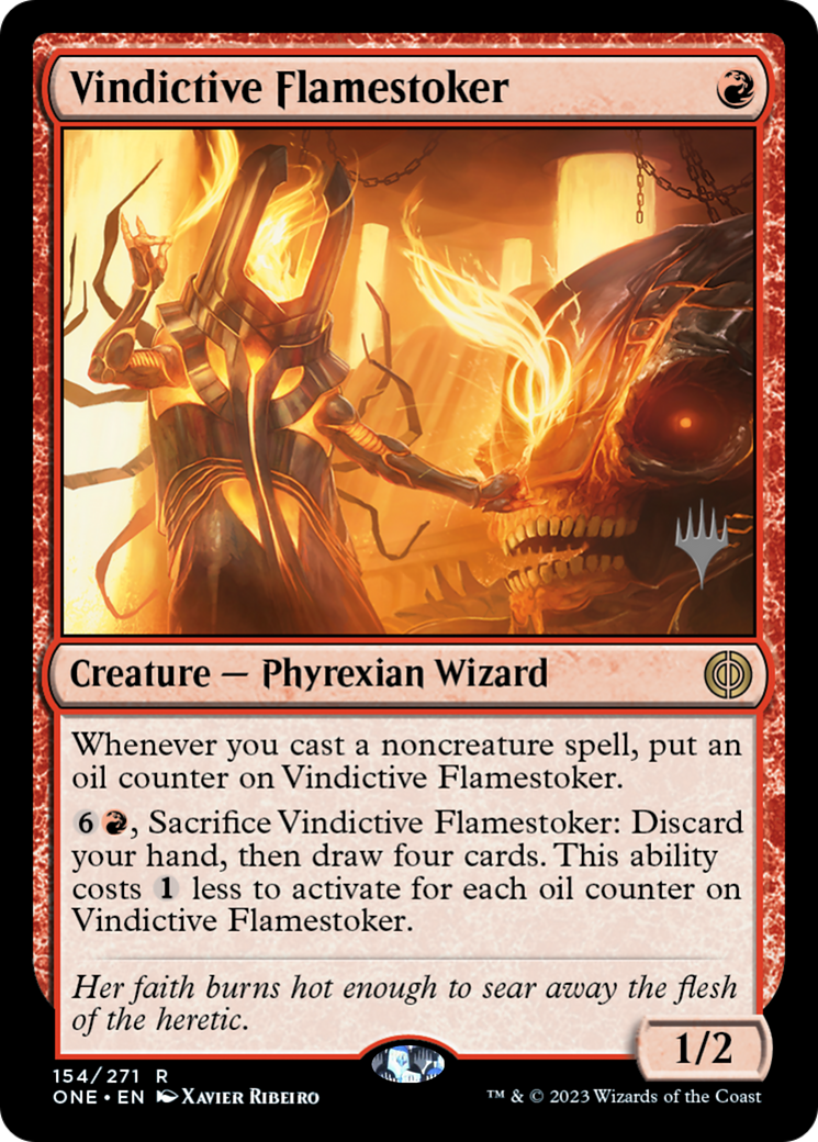 Vindictive Flamestoker (Promo Pack) [Phyrexia: All Will Be One Promos] | Gear Gaming Bentonville