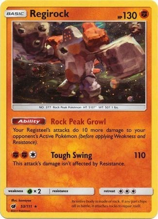 Regirock (53/111) (Cosmos Holo) [Sun & Moon: Crimson Invasion] | Gear Gaming Bentonville
