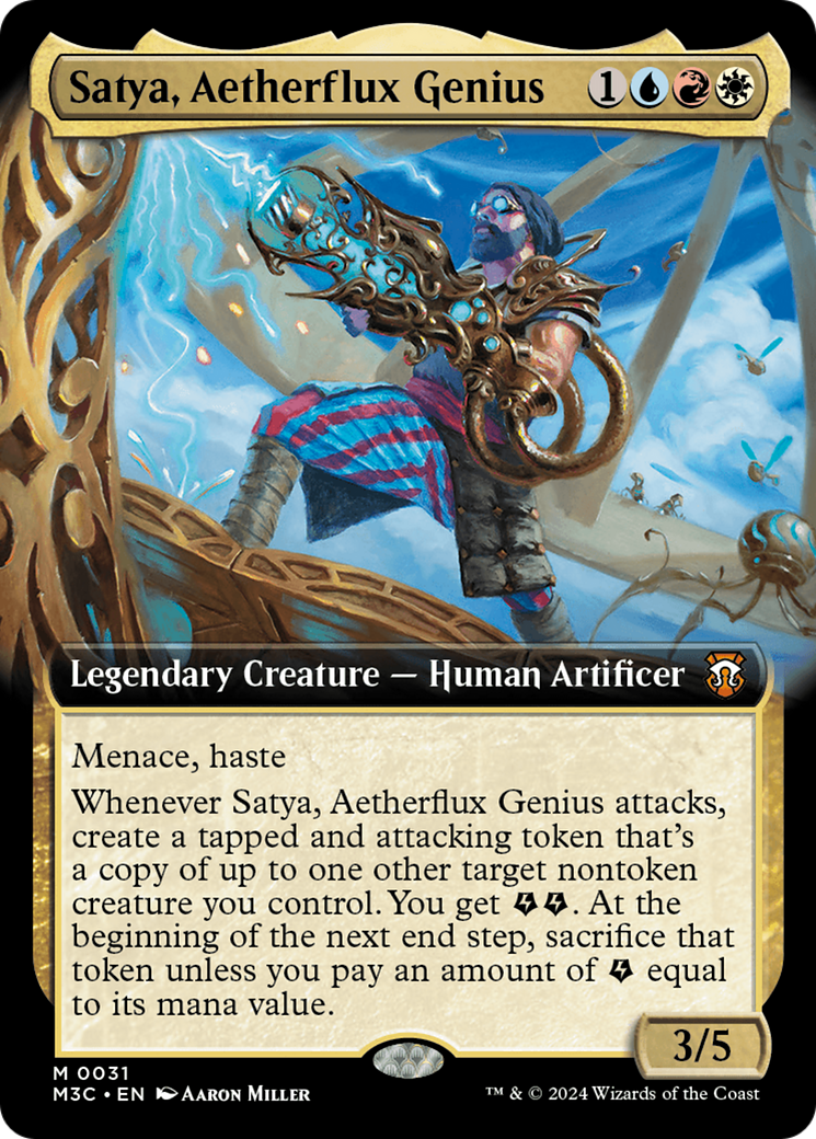 Satya, Aetherflux Genius (Extended Art) [Modern Horizons 3 Commander] | Gear Gaming Bentonville