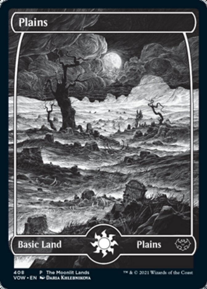 Plains (The Moonlit Lands) (Foil Etched) [Innistrad: Crimson Vow Promos] | Gear Gaming Bentonville