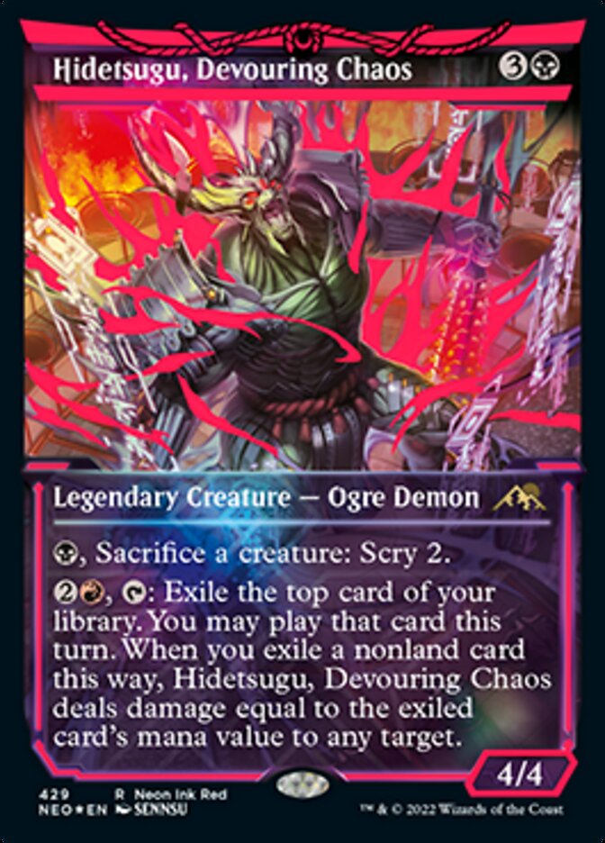 Hidetsugu, Devouring Chaos (Neon Ink Red) [Kamigawa: Neon Dynasty] | Gear Gaming Bentonville