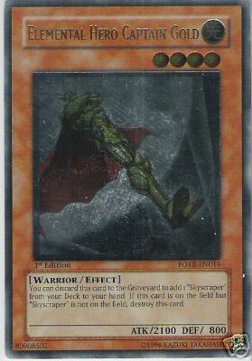 Elemental Hero Captain Gold [FOTB-EN014] Ultimate Rare | Gear Gaming Bentonville