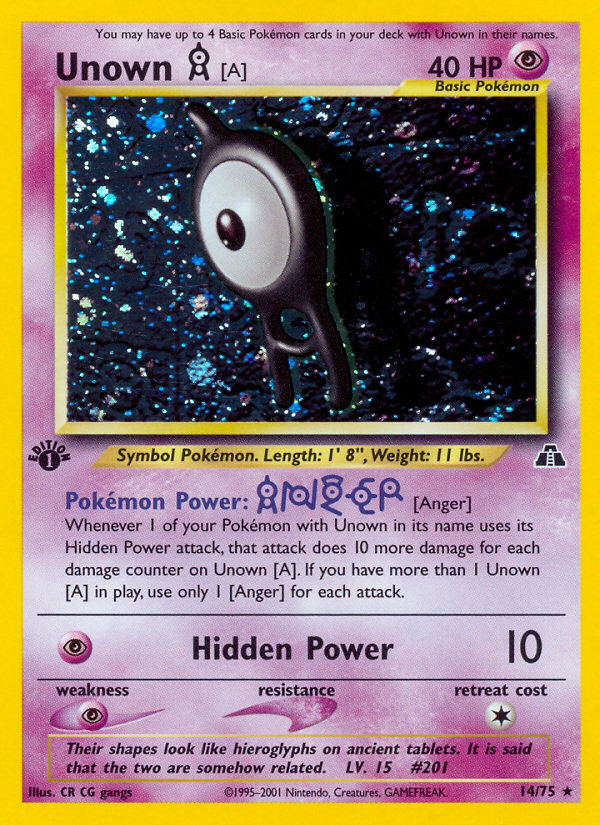 Unown [A] (14/75) [Neo Discovery 1st Edition] | Gear Gaming Bentonville