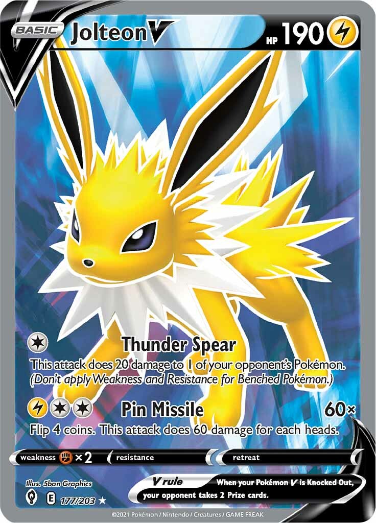 Jolteon V (177/203) [Sword & Shield: Evolving Skies] | Gear Gaming Bentonville