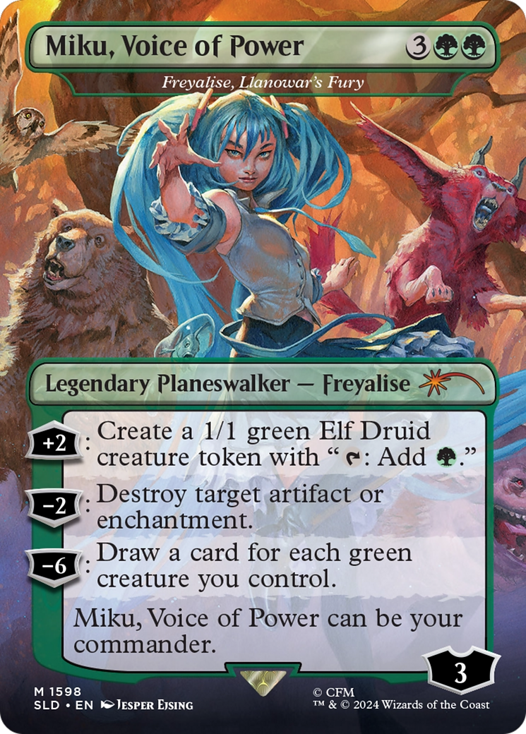 Miku, Voice of Power - Freyalise, Llanowar's Fury [Secret Lair Drop Series] | Gear Gaming Bentonville