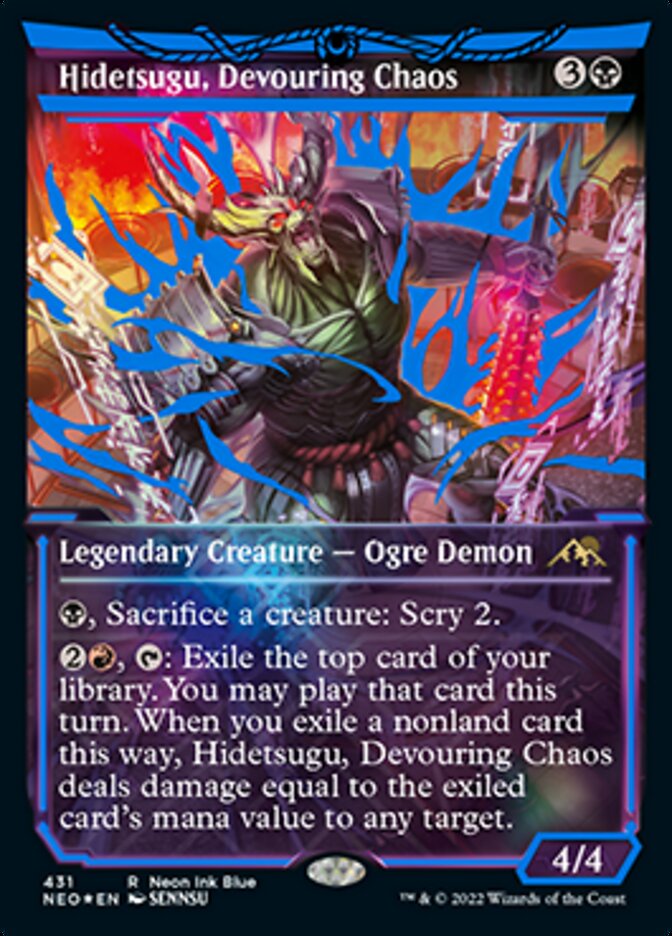 Hidetsugu, Devouring Chaos (Neon Ink Blue) [Kamigawa: Neon Dynasty] | Gear Gaming Bentonville