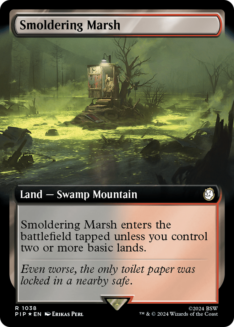 Smoldering Marsh (Extended Art) (Surge Foil) [Fallout] | Gear Gaming Bentonville